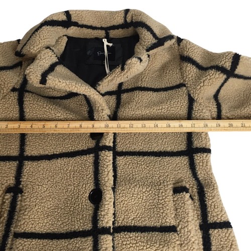 Jessica Simpson PeaCoat Full Length Single Breasted Sherpa Beige Plush Sz S - Picture 13 of 18