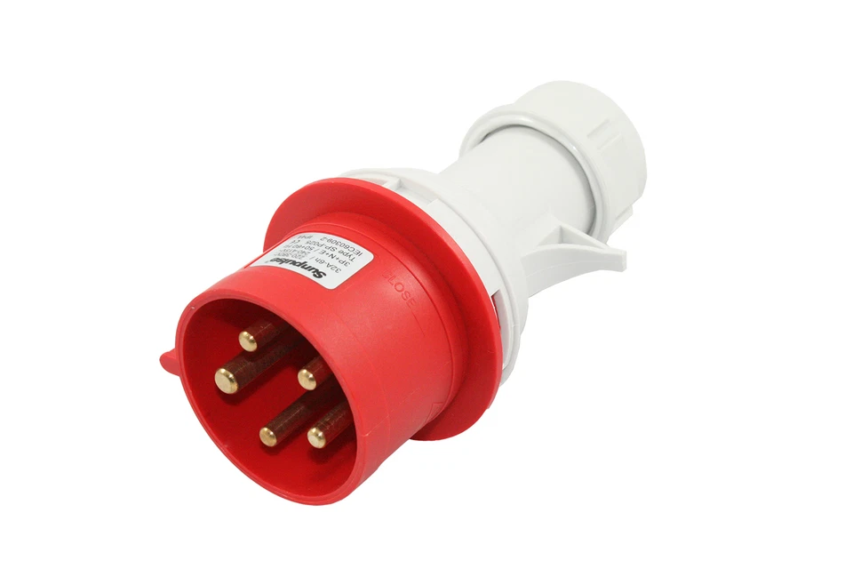 91544 CEE Starkstrom Stecker 32A 380V 415V IP44 spritzwasser geschützt