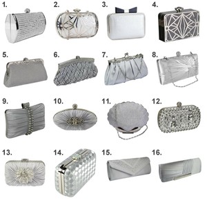 silver prom bag