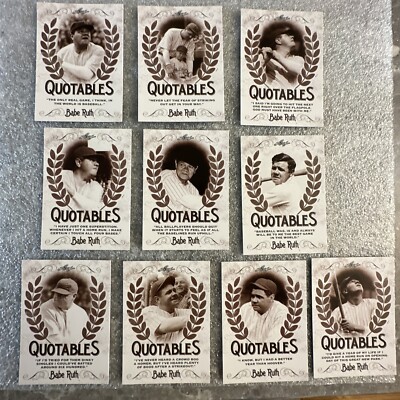 Leaf 2016 Babe Ruth Quotables Collection 10 card set.