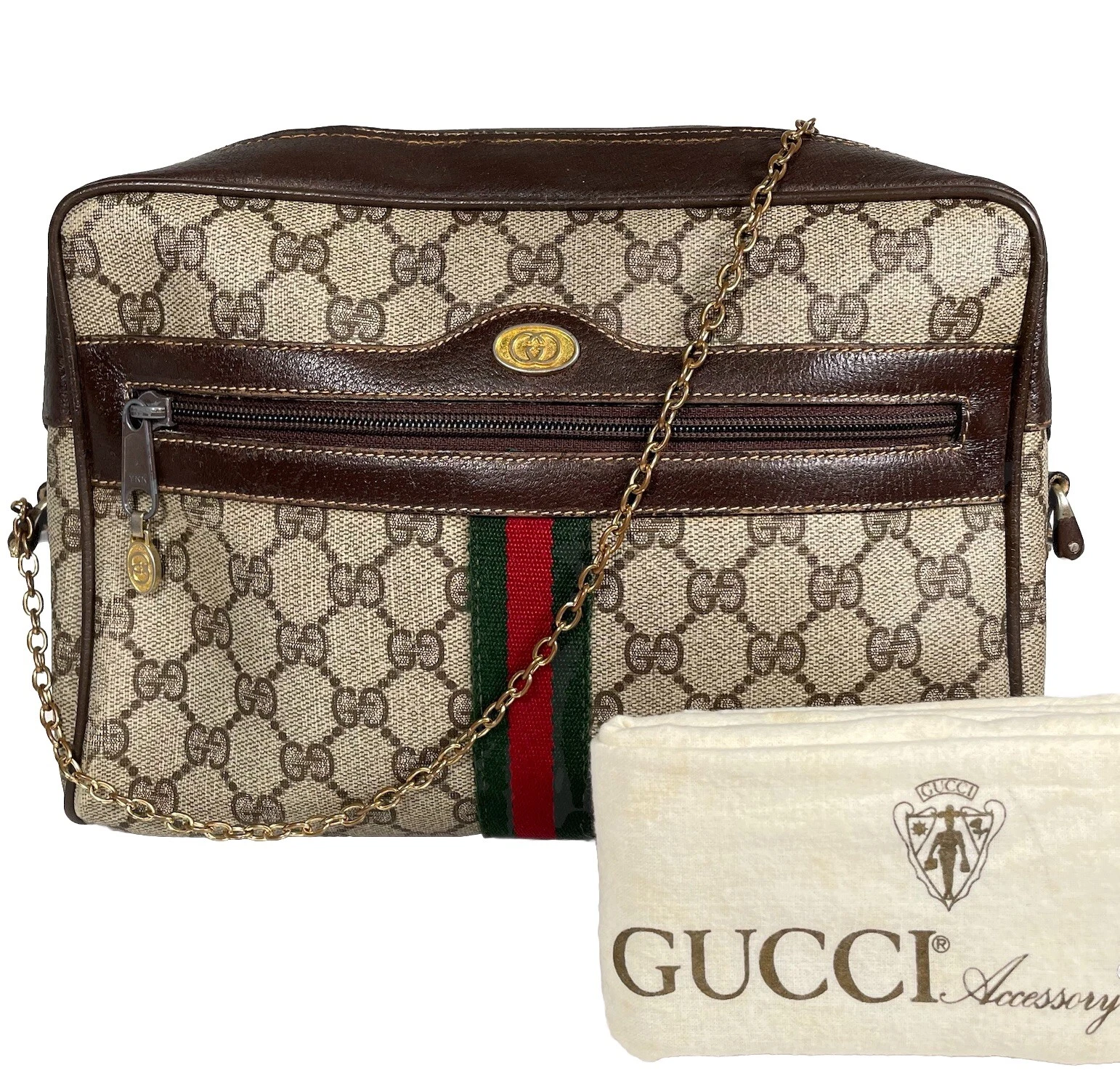 Sac à main bandoulière vintage Gucci ligne sherry bandoulière PVC cuir suprême Japon