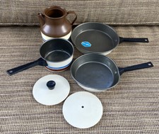 Vintage Chilton Globe, Corelle Metal Play Pots  Pans, 6 Piece Kitchen