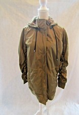 Monrow Green Removable Hooded Zip Up Long Coat Size S