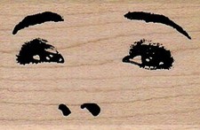 Sultry Eyes 1 1/2 x 2" Rubber Stamp, Person Stamp,