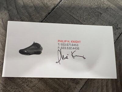 Nike Phil Knight signed JSA COA NIKE Business card Founder