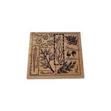 VINTAGE 2001 PSX K-3162 BOTANICALS BAMBOO WOOD MOUNTED RUBBER STAMP MADE IN USA