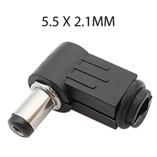5.5 x 2.1mm DC Power Male Plug Right Angle Soldering Adapter Connector 90° Plug
