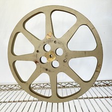 Vintage 16mm Film Reel 1600 ft 13 3/4" Grey Metal USA Deco Wall Cinema Hollywood