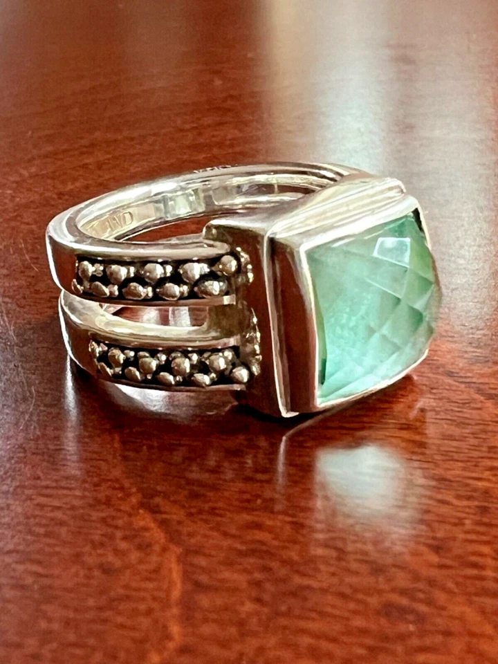 Кольцо морское Michael Dawkins из чистого серебра граненое Aqua, размер 6 - Изображение 2 из 4