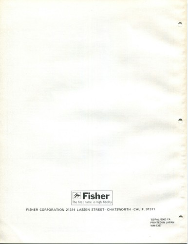 Vintage Fisher Service Manual Portable Stereo Radio Cassette Recorder PH-422K - Picture 3 of 3