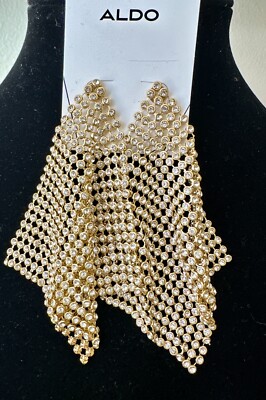 ALDO Crystal Skirt Mesh Earrings Lightweight