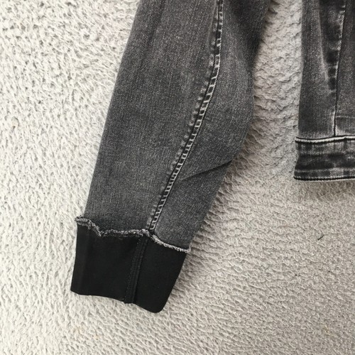 Kut From The Kloth Denim Jacket Womens Small Black Long Sleeve Chest Pockets - Picture 14 of 19