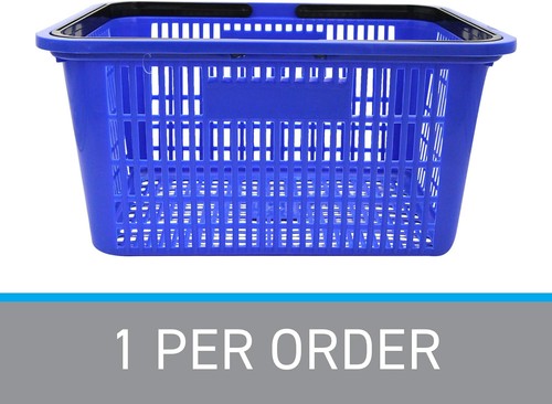 Shopping Baskets Set of 12 Blue Durable Break Resistant Plastic w/ Metal Stand - Picture 11 of 12