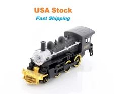 Classic Steam Engine Train (7", Black) Locomotive Diecast Model 9937BD