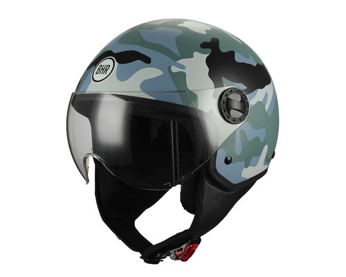 CASCO MOTO BHR DEMI-JET MOD ONE 801 COLORE CAMOUFLAGE GRIGIO | eBay