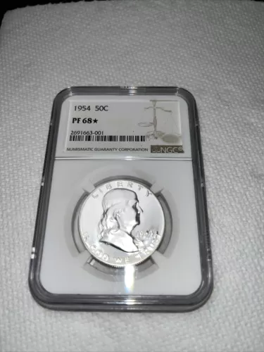 1954 P Franklin Half Dollar PF68* NGC Certified