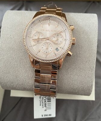 Ritz Chronograph Watch Mk6357 Watch Michael Kors Ritz Rose Gold