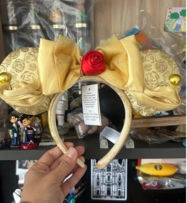 Disney Parks Beauty and the Beast Cos Minnie Mouse Ears Bow Belle Headband UK