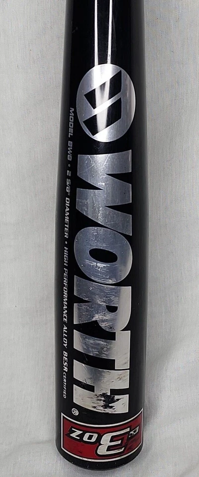 Bate de béisbol Worth POWERCELL /29 (-3) 2 5/8" aleación BESR bate de béisbol BW8 USADO Foto 2 de 4