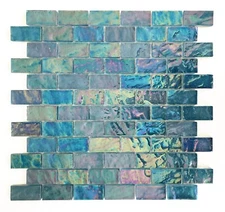Deep Blue Textured Glass Tile | UV & Chemical Safe Pool and Bathroom Mosaic