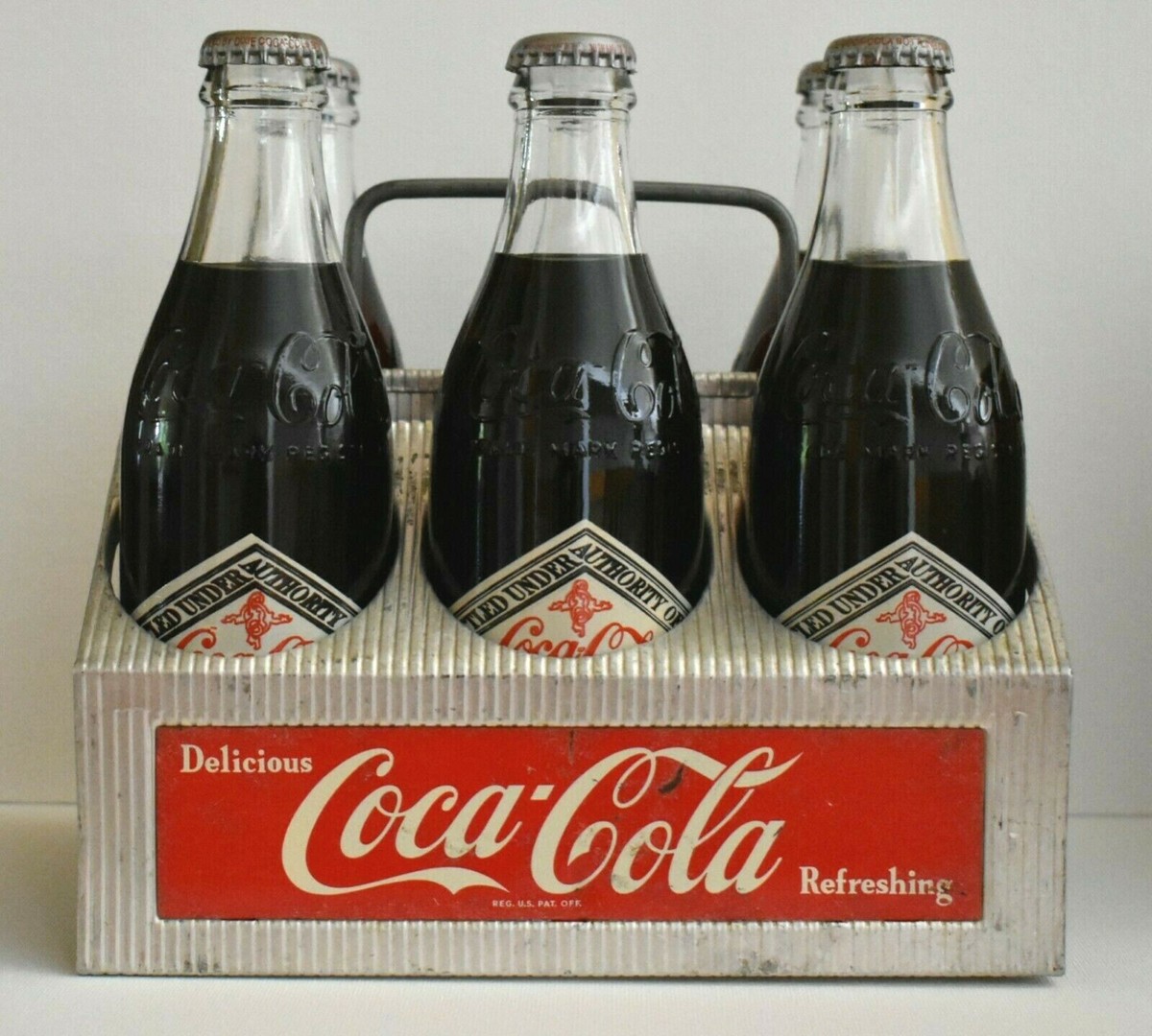 Vintage Coca Cola Metal Crate Six 75th Commemorative Rare Unopened