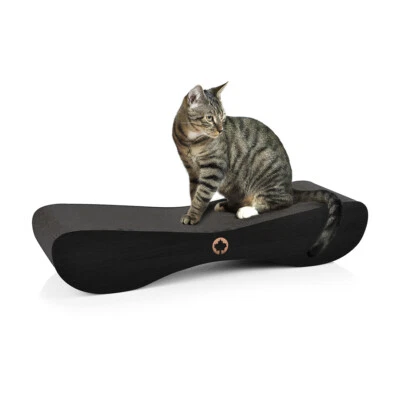 CANADIANCAT Kratzbrett Kratzpappe Satellite 2.0 Black Edition gemasert schwarz ca.76x24x15cm
