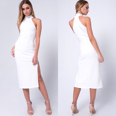ivory bodycon midi dress