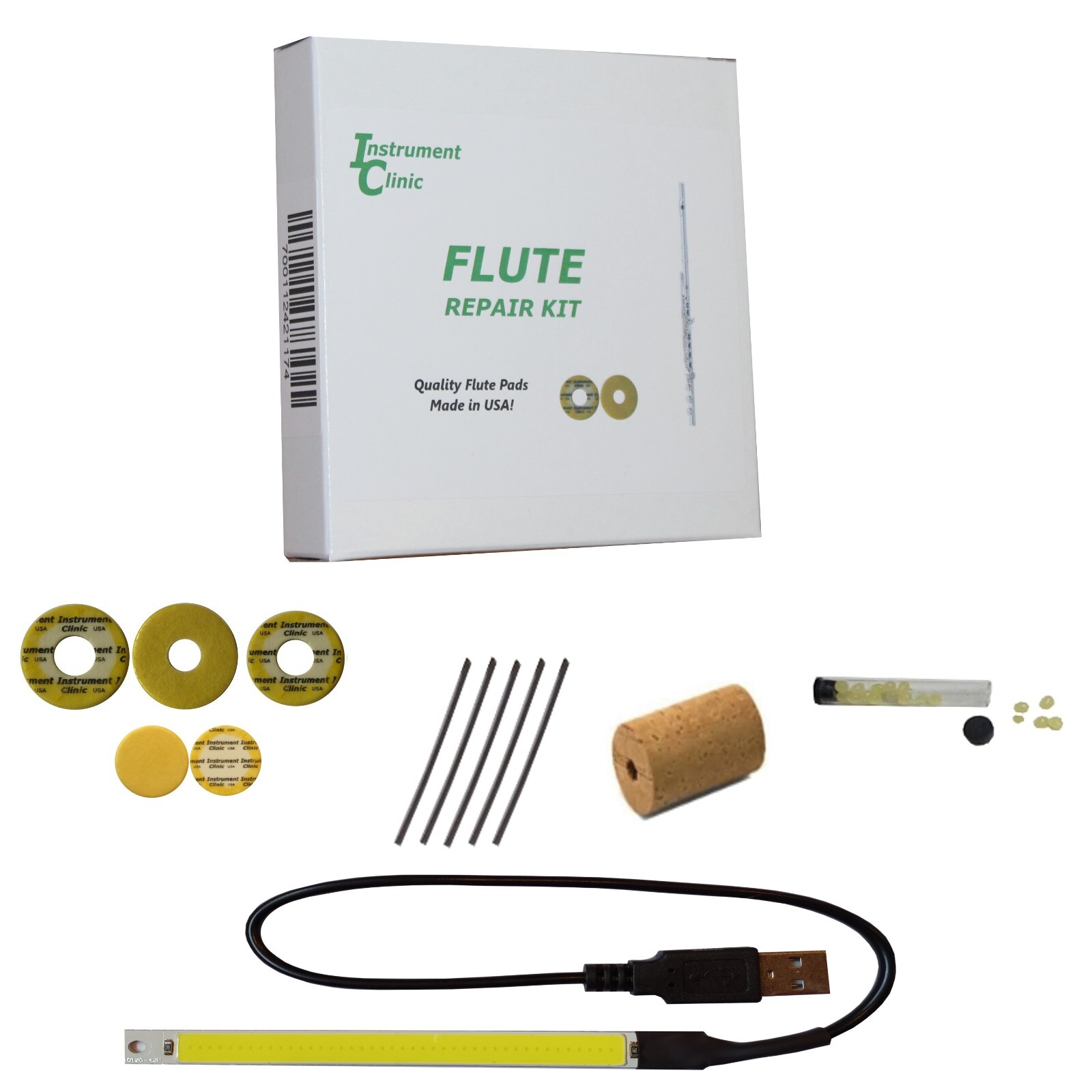 Instrument Clinic Flute Repair Kit, with USB Leak Light! eBay