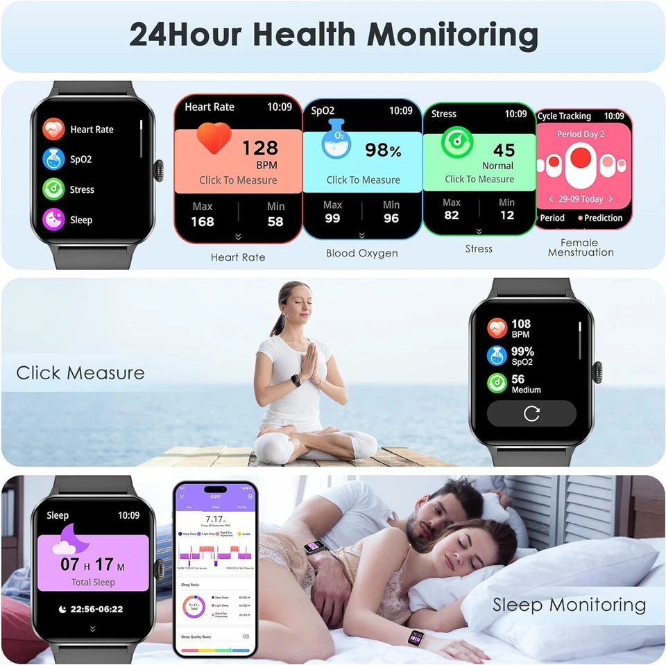 🔥1.85"Smart Watch For Men Waterproof Fitness Tracker Smartwatch for Android iOS - Image 4 of 4
