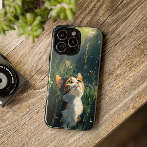 Calico Kitty Cat Grass Field - Phone Ink Cover Case for iPhone, Galaxy, Pixel - 第 13/281 張圖片
