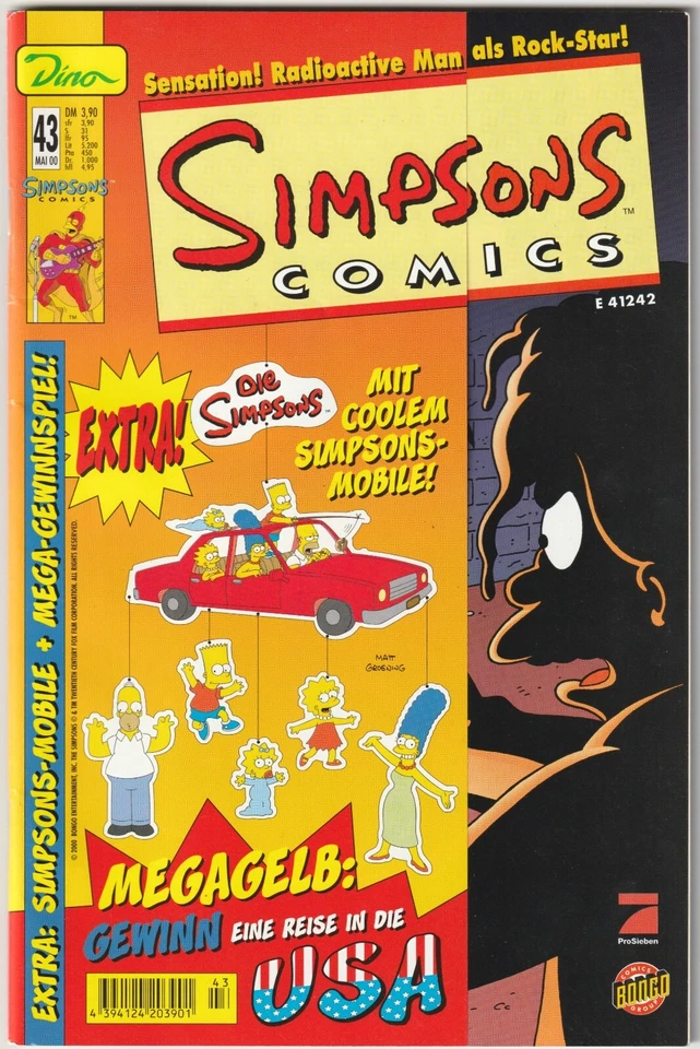 ✪ SIMPSONS COMICS #43 + Beilage Mobile, Dino/Bongo 2000 COMICHEFT TOP Z1 - Bild 1 von 4
