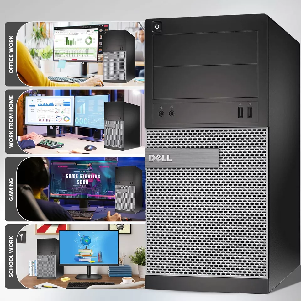 Dell Gaming Desktop PC Core i5 16GB 256GB SSD 1TB HDD WiFi NVIDIA GT 1030 Win 11 - Image 3 of 4