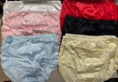12 Pairs (1 dz) Famous Maker 100% NYLON Brief FRONT Lace Sz - 5 6 7  UNISEX