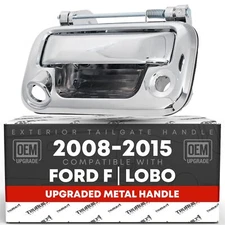Tailgate Handle for Ford F-Series, Lobo - Chrome, w/ Keyhole, Camera Hole