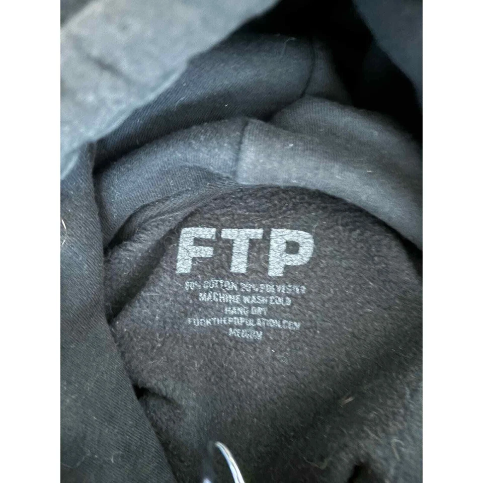 Sudadera con Capucha Rara FTP Logo Grande Mediana Negra $uicideboy$ Scrim Ruby Foto 2 de 3