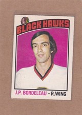 1976-77 O PEE CHEE HOCKEY JP BORDELEAU #208 BLACK HAWKS EX+ *A33784
