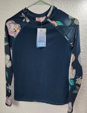 Kanu Surf Women's Keri Long-Sleeve UPF 50 Rashguard, Darren Navy, Small