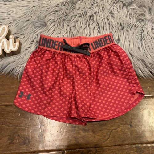Under Armour Girls Shorts Play Up Diamond Print Short YXS Red - Picture 4 of 5