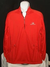 ADIDAS CLIMAPROOF RED 1/2 ZIP SLIPOVER MESH LINED WINDBREAKER SIZE MEN'S LARGE