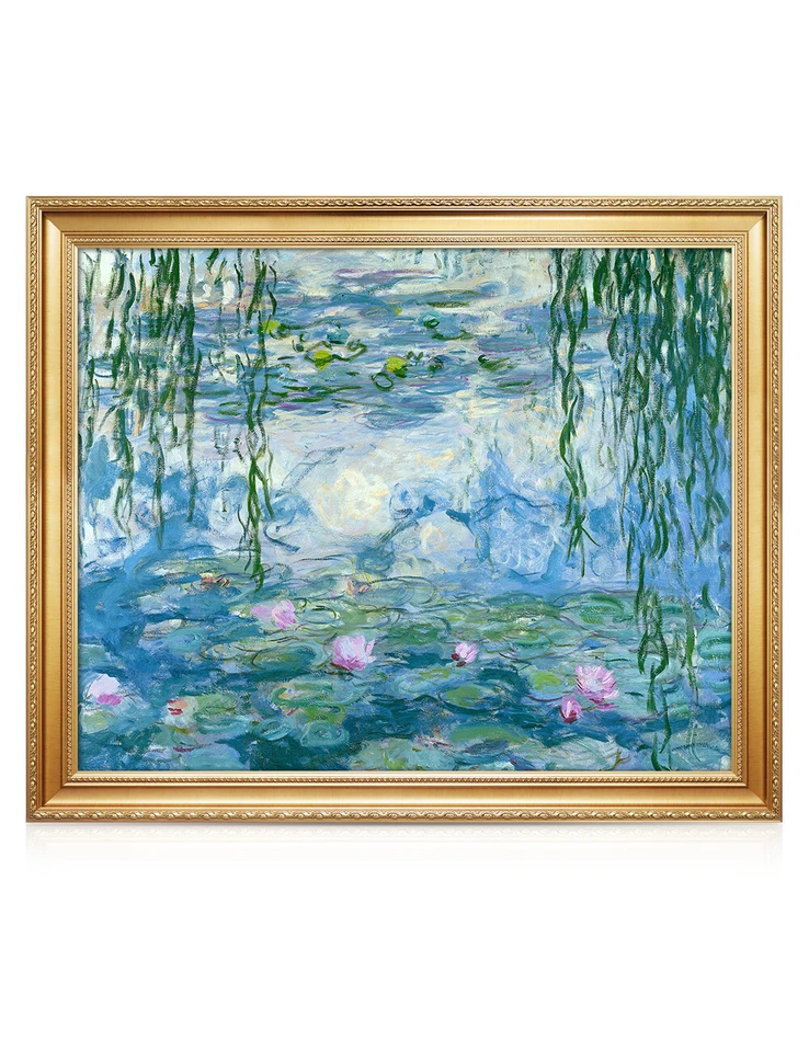 Water Lilies 1916-1919 Claude Monet Solid Wood Framed Canvas Art Print 35" x 29" - Image 2 of 4
