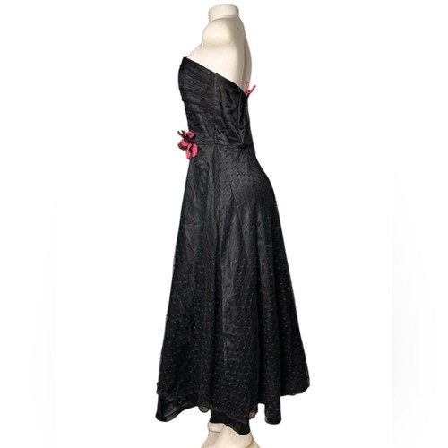 Vestido De Colección Scott McClintock Negro Tul Vacaciones Baile de graduación Fiesta Glam Rock Talla 8 - Imagen 4 de 8