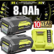 8.0Ah Battery 40 Volt for Ryobi 40V Lithium OP40602 Battery with LED / Charger