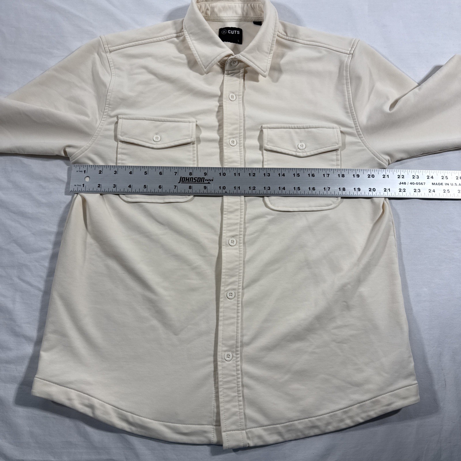 CUTS Hyperloop Overshirt Button Down Ivory Men’s … - image 6