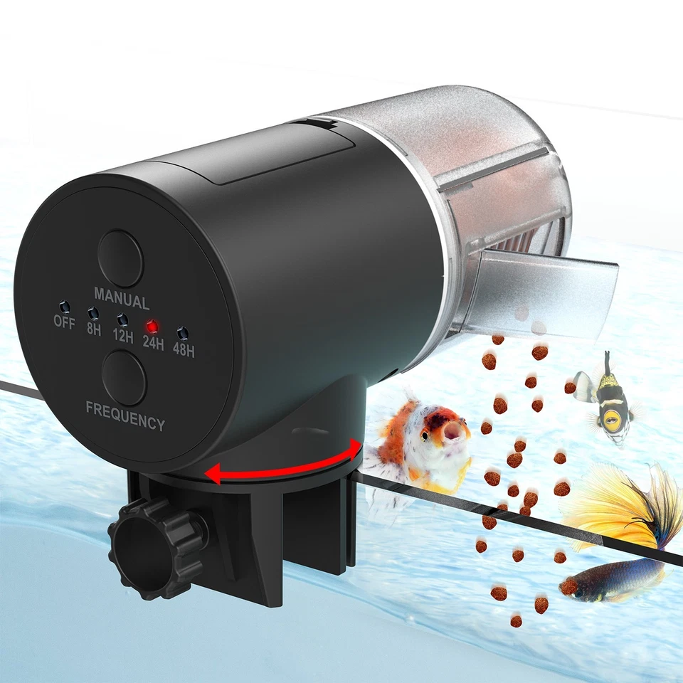 JuzPetz Alimentador Automático de Peces para Acuario, 4 Temporizadores Alimentador Automático de Peces Dispensador