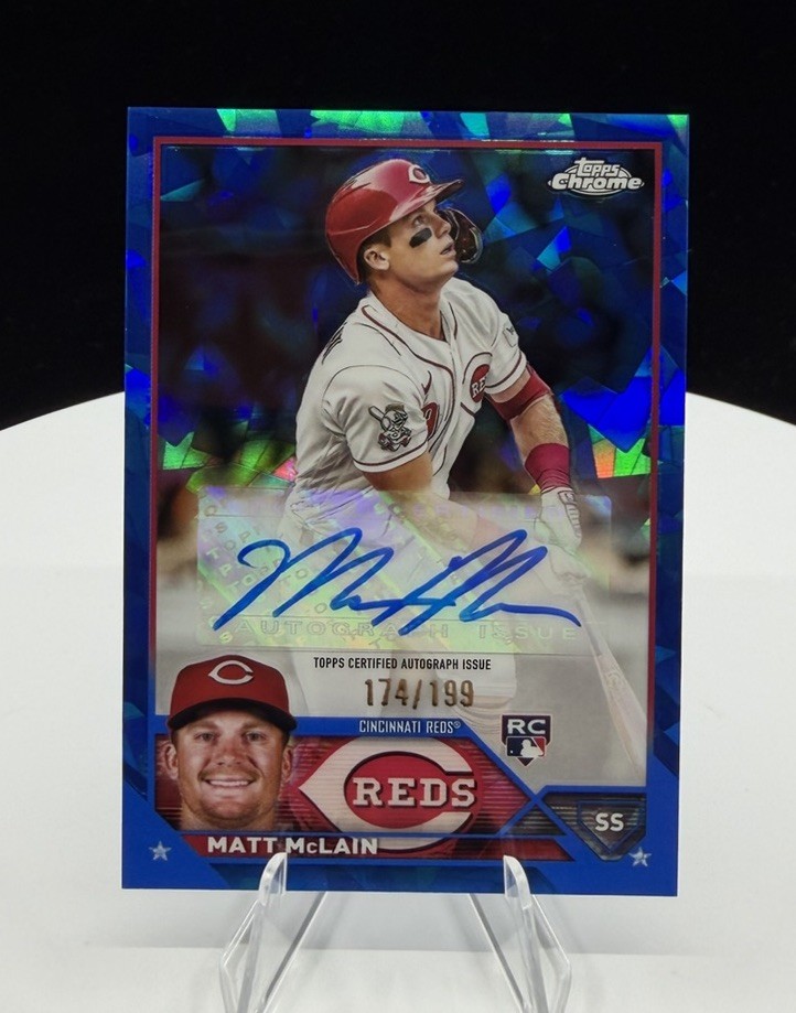 2023 Topps Chrome Update Sapphire Matt McLain Rookie Auto /199 USA-MMC