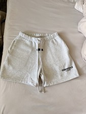 Essentials Fear of God Men's Gray Fleece Cotton Sweat Shorts Pockets Drawstring