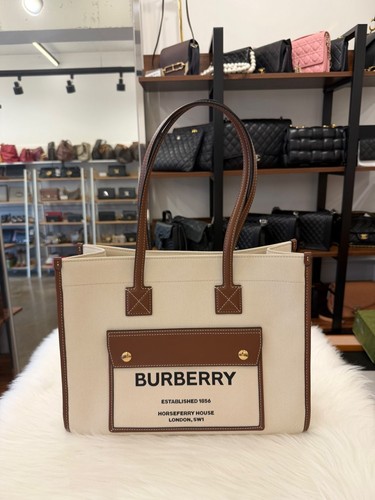 Burberry Freya Two-Tone Canvas Tote Bag 8044138 155890197