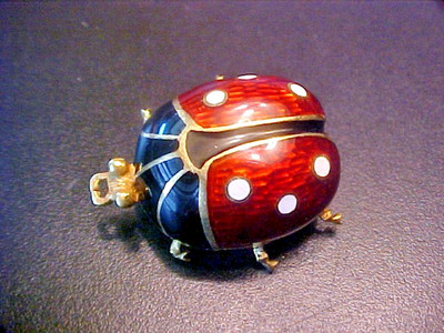 18K Gold Lady Bug Brooch Pin 10.4Gms Designer P. Lunati Italy Marked 750 160 AL