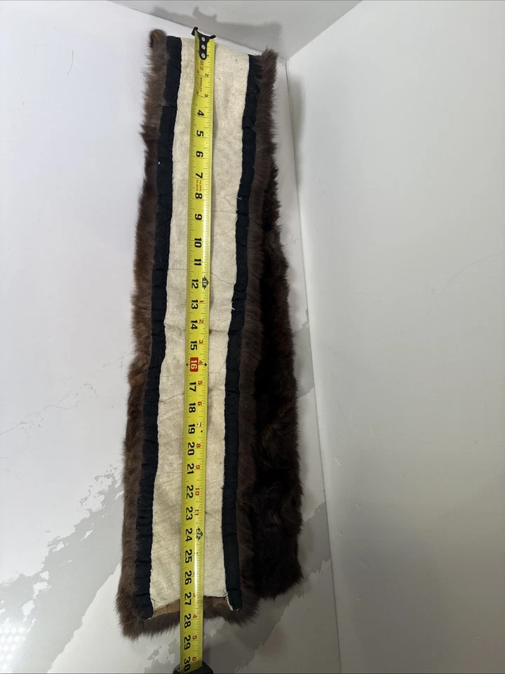 Vintage Soft Real Fox Fur Brown Long Neck Wrap Scarf Collar Handmade 56”X 6* - Image 4 of 4