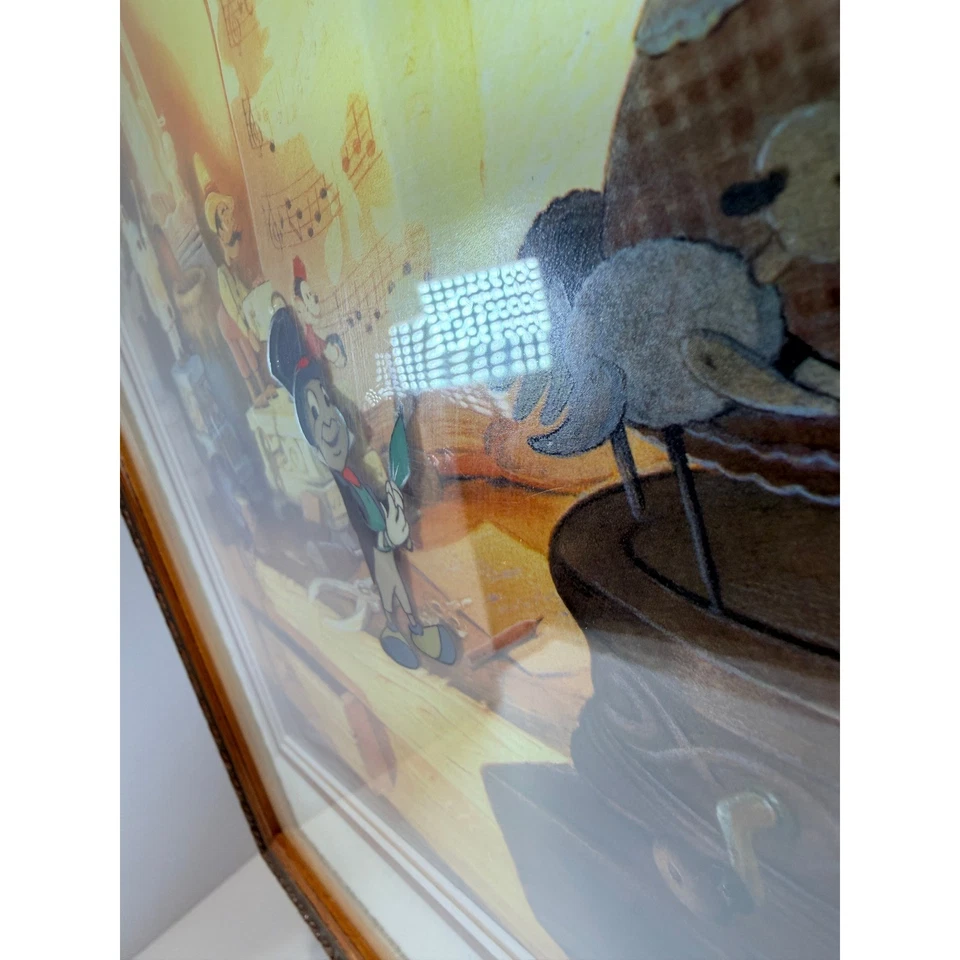 Célula de produção de críquete emoldurada Disney Pinóquio Jiminy impressão arte decoração de parede - Imagem 3 de 4